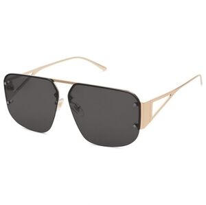 Aviator Sunglasses Retro Metal Rimless Frame SJ1192 Black Gold